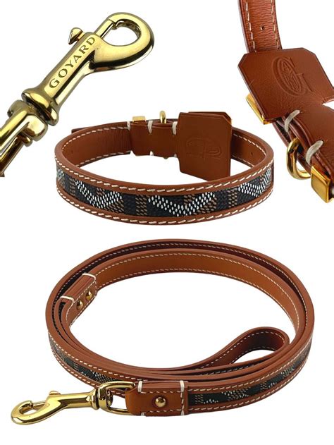 goyard dog collar and leash|goyard dog collar leather.